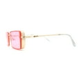 thumbnail image 3 of Pimp Luxury Rectangle Metal Jewel Side Visor Fashion Sunglasses Gold Pink, 3 of 5