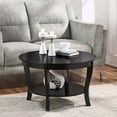 thumbnail image 2 of Classic Living Room Table with Storage Shelf, Traditional Round Family Room Center Table., 2 of 6