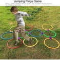 thumbnail image 2 of Juego para niños, rayuela, saltar y contar, 5 uds., aro para saltar, juegos al aire libre y deportes, aro para saltar, círculo, ayuda para enseñanza preescolar, 2 of 5