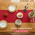 thumbnail image 4 of Inosoo Linen-like Table Runner, 13x90 Inch Polyester Fabric Table Scarf Waterproof Stain-Resistant Machine Washable, for Dining Party Holiday Home Décor,Burgundy Red, 4 of 10
