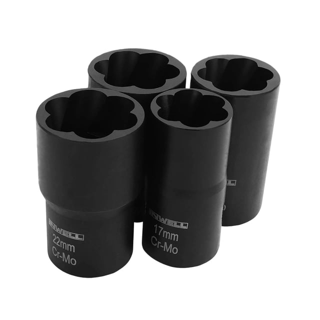 Juego de Extractores de Pernos Juego de Dados para Remover Tuercas Extractor de Pernos Redondeados Herramienta para Tornillos Oxidados Fabricado