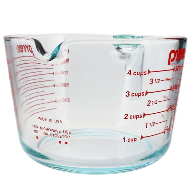 Pyrex 4 Cup Glass Measuring Cup (2-Pack) - Walmart Business Supplies
