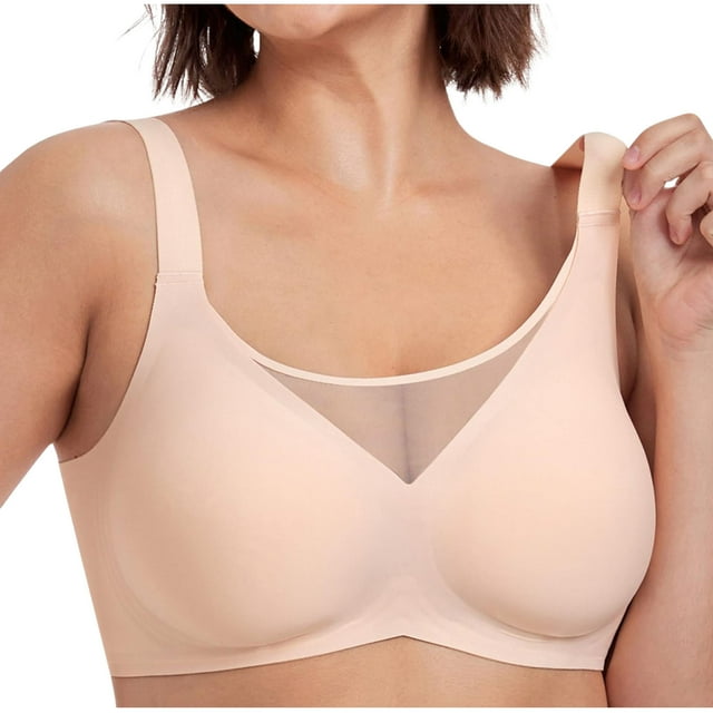 Timegard Plus Size Bras for Women No Underwire Mesh Full Coverage Support Comfy Breathable Sleep Seamless Bras
