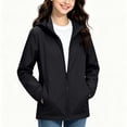 thumbnail image 6 of VEKDONE Big Boys Girls Lightweight Windbreaker Kids Hooded Full Zip Jacket Windproof Outdoor Casual School Active Outerwear Black,16-17Years, 6 of 8