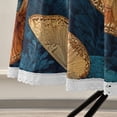 thumbnail image 5 of 60 Inch Round Tablecloth with White Lace Trim Fall Table Cover for Elegant Dining Decor Teal and Orange Butterflies, 5 of 8