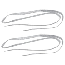 INSPIRE CHIC Replacement Glitter Flat Shoelaces Bootlaces 2 PCS for Sneakers and Sport Shoes Silver Tone 113cm/44.49"