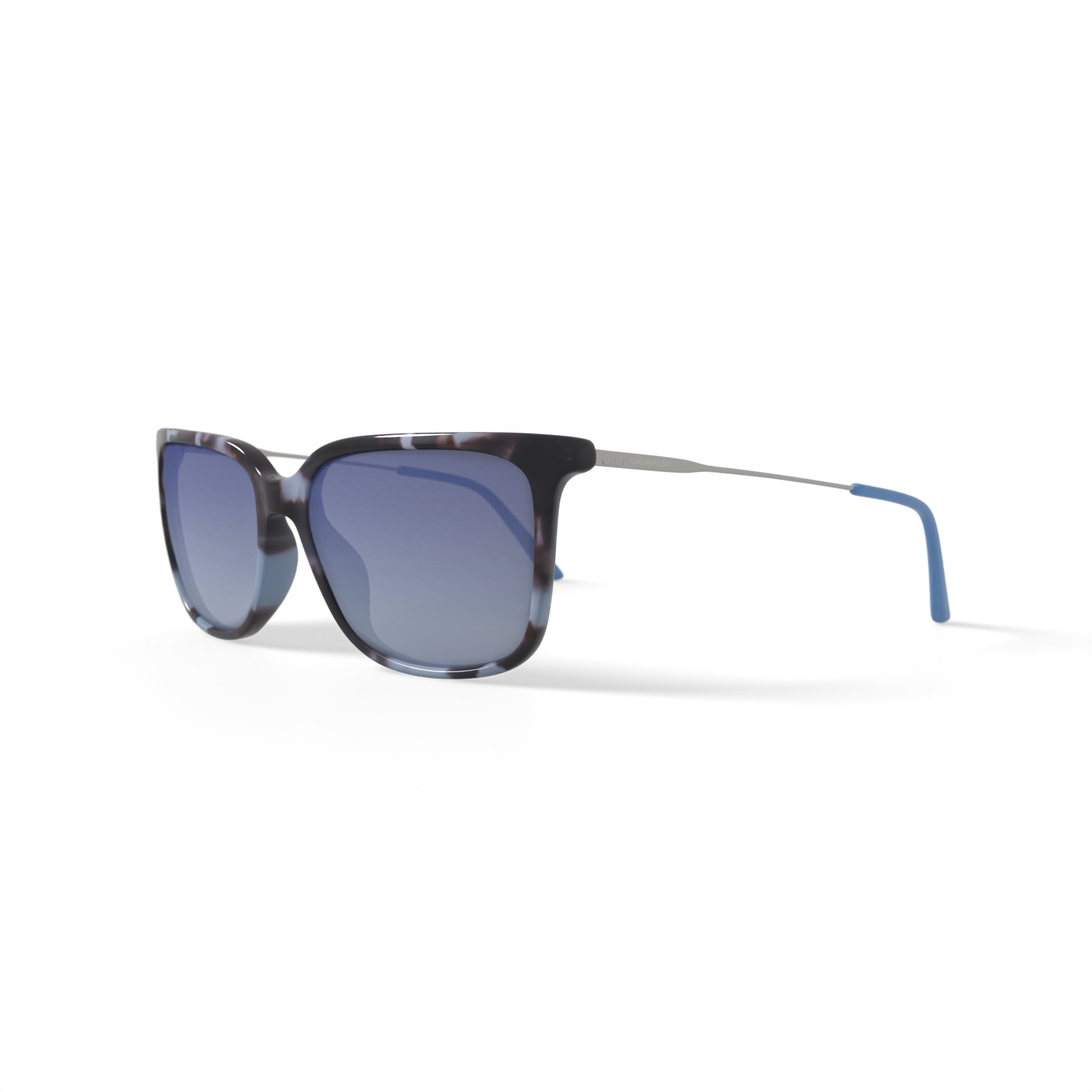 Calvin Klein Women's Rx'able Fashion Sunglasses, CK19702SG, Blue Tortoise, 55-17-140, with Case
