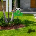 thumbnail image 2 of Northlight Frog Metal Outdoor Garden Stake - 23", 2 of 6