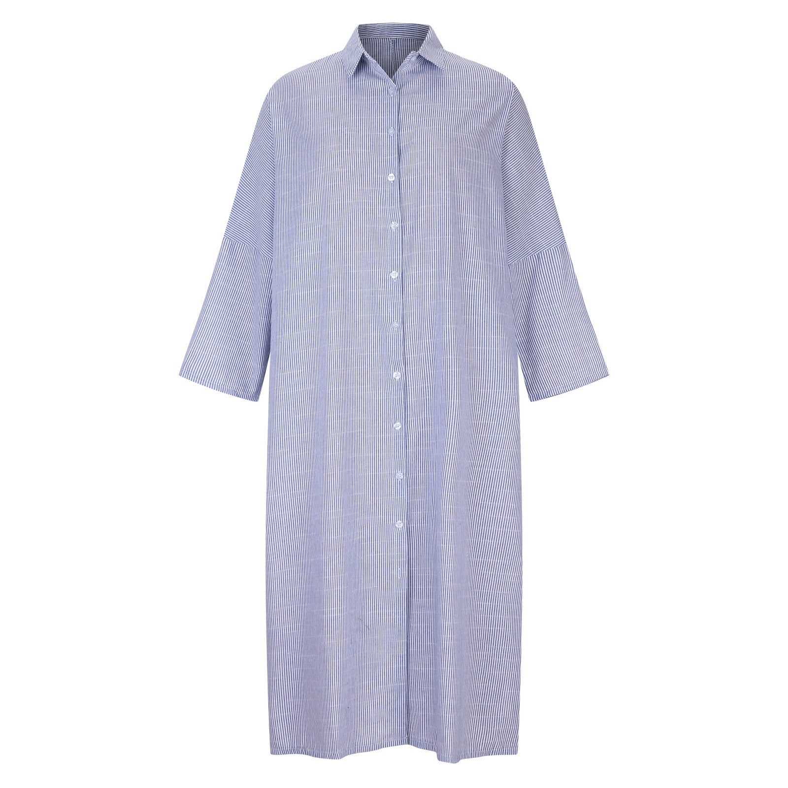 AKOEE Women's Oversized Striped Linen Shirt Dress Cover with Long Sleeves  and Button Down Design - Walmart.com