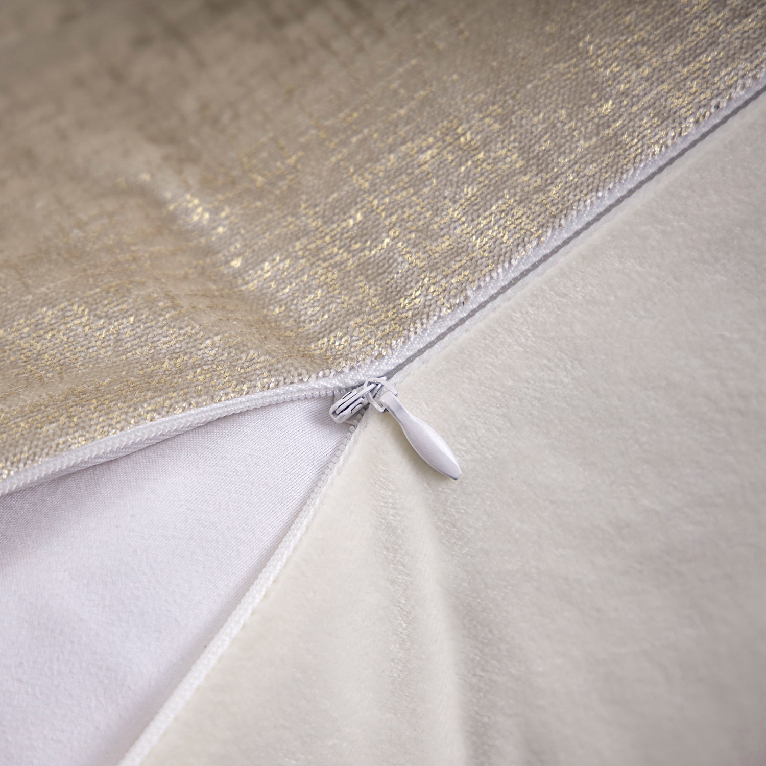 Phantoscope Bronzing Soft Solid Velvet Decorative Throw Pillow for Couch, Beige, 12" x 20", 2 Pack