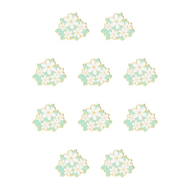 Jumpingount Broche Flor Pintura Joyería Esmalte Solapa Pins Insignia Mujeres Adornos diario para ropa Elaboración Regalo XZ4150 XZ4150 10Conjunto
