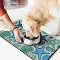 thumbnail image 2 of Nautical Anchor & Starfish Dog Bowl Mat - Absorbent Pet Food Spill Catcher - Non-Slip Base, 2 of 5