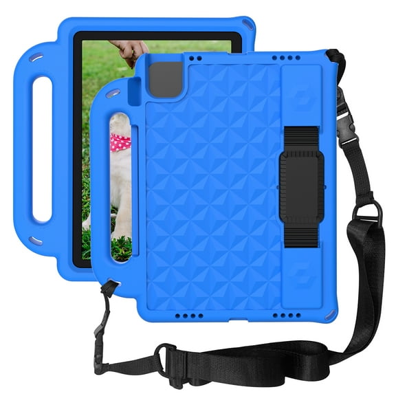 Feishell For iPad Mini 6 Case 8.3 Inch 2021 with Pencil Holder Adjustable Shoulder/Hand Strap Kickstand Rubber Three Layer Convertible Handle Cover For iPad Mini 6,Blue