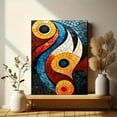 thumbnail image 6 of Abstract Mosaic Circle Canvas Painting Wall Art for Living Room， Bedroom， Office， Dining Room， and Hallway, 6 of 8