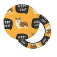 thumbnail image 2 of Qekee Corgi Round Bar Chair Cushion Cover, Elastic and Washable, Fits 12-14in Chairs - 13 inch, 2 of 7