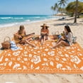 thumbnail image 3 of Reversible Outdoor Rug Waterproof, Vintage Plastic Straw Carpet with Portable Bag, UV Resistant Lightweight Patio Mat for Backyard Beach RV Deck, Navy Blue+White, 3 of 14