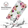 thumbnail image 3 of TJS Phone Case Compatible with Samsung Galaxy A32 5G, with [Tempered Glass Screen Protector] Slim TPU Matte Color Marble Transparent Clear Soft Skin Cover (Pink Flower), 3 of 6