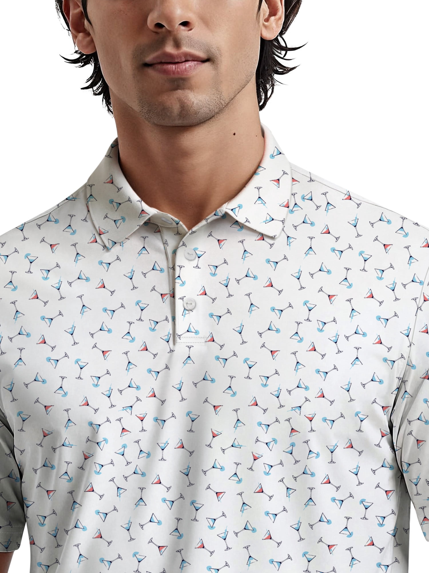 Ben Hogan Men's & Big Men's Performance Martini Printed Short Sleeve Polo Shirt, up to 5XL