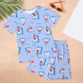 thumbnail image 2 of NOLDARES Toddler Boys 2 Piece Summer Outfits Short Sleeve Tshirts and Elastic Waist Shorts Casual Texture Sets(Light Blue,3-4 Years), 2 of 4