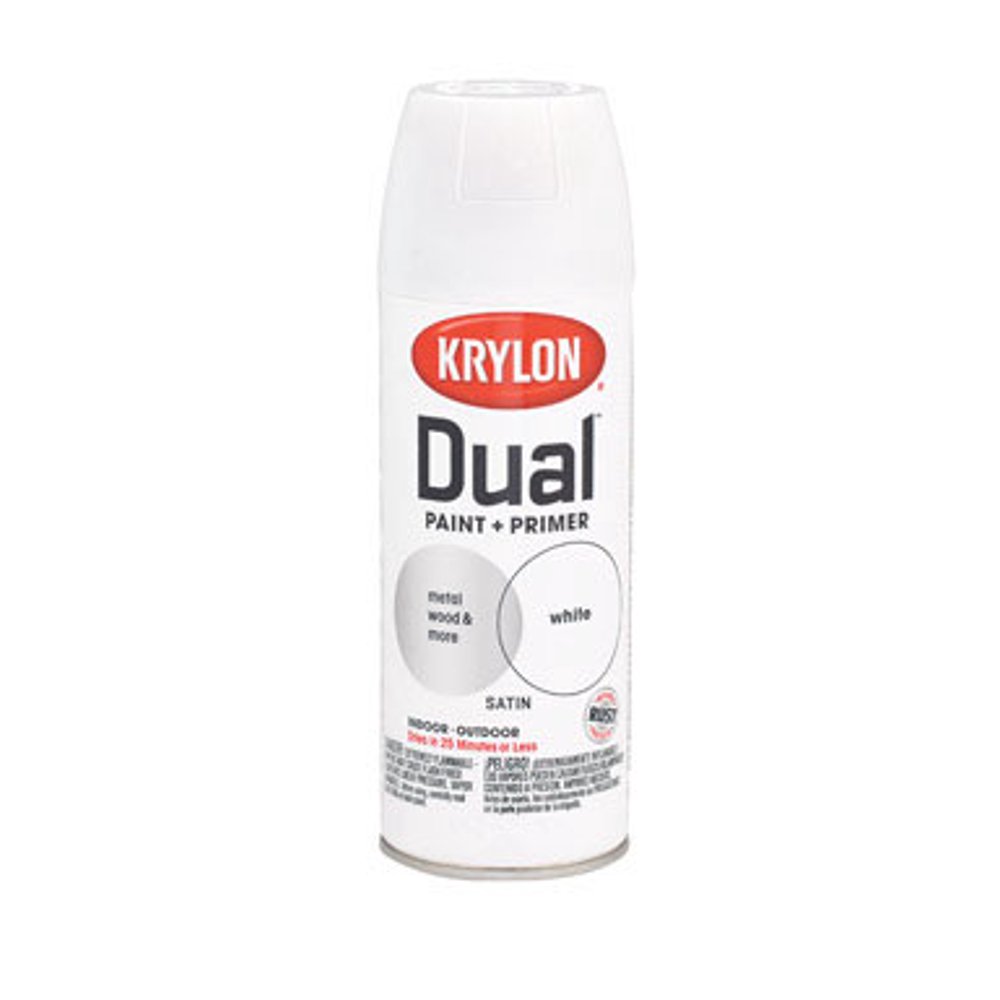 Krylon Dual Spray Satin Spray Paint & Primer, White, 12 Oz. Walmart