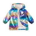 thumbnail image 2 of AUNVITO 2025 Trendy Children's Spring Long Sleeved Hooded Velvet Coat Colorful Cool Zipper Jacket Top, 2 of 6