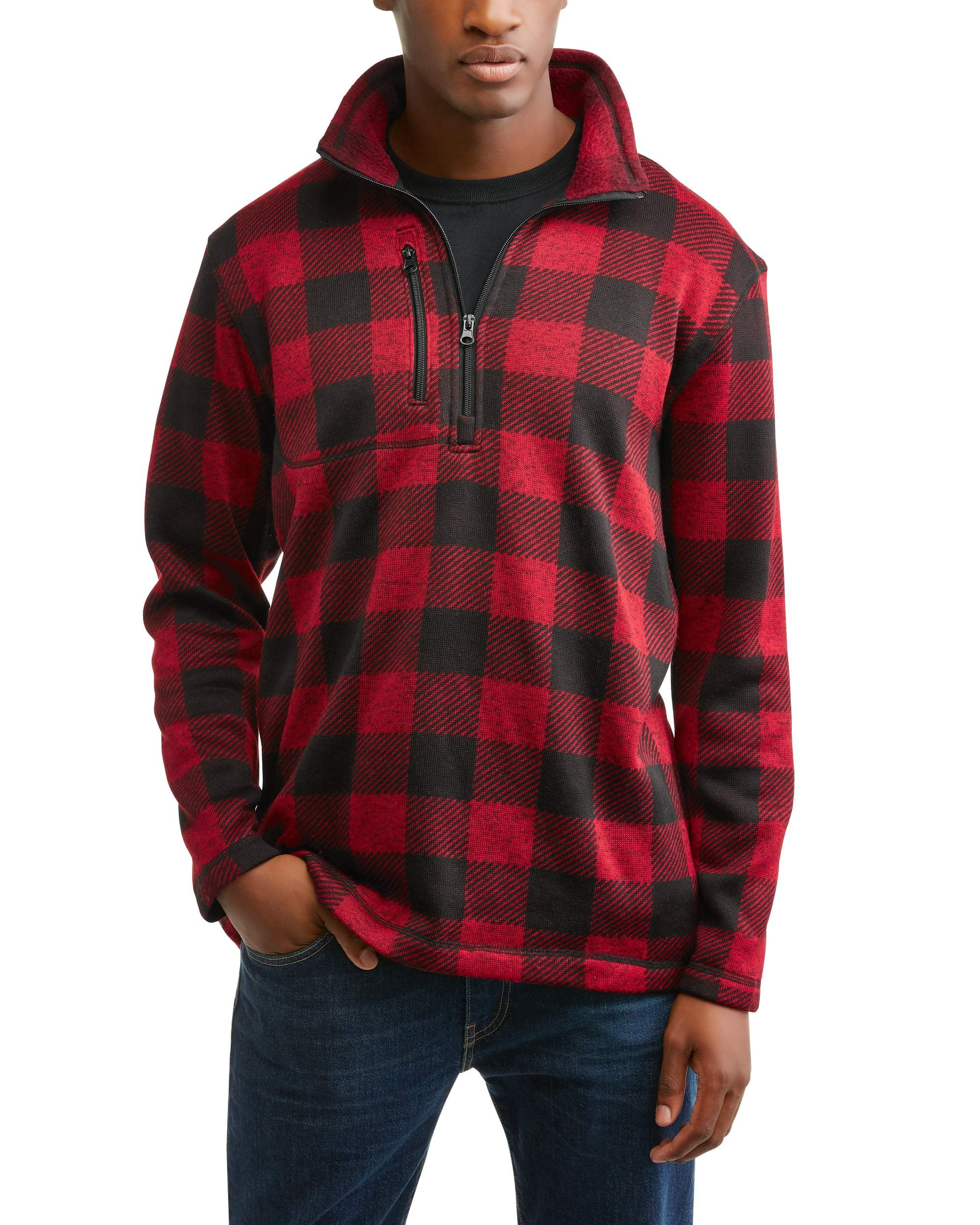plaid quarter zip men's