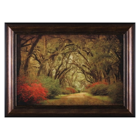 - Art Effects Road Lined with Oaks and Flowers Framed Wall Art