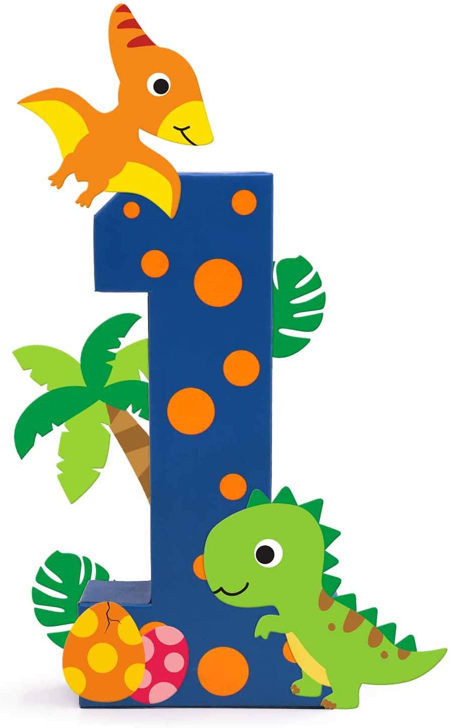 dinosaur number 1 sign baby first birthday cake smash photo prop dinosaur birthday party decorations freestanding paper mache 1 year old number sign walmart com