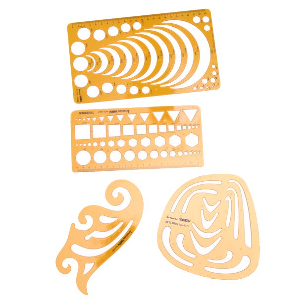 4PCS Expanded House Plan Template Measuring Geometric Rulers For Office ...