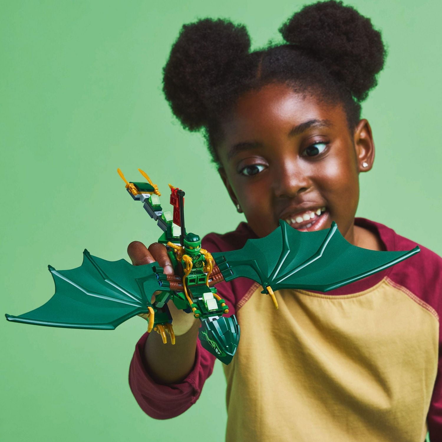 LEGO NINJAGO Lloyd's Green Forest Dragon Toy - Pretend Play Building Toy for Boys and Girls, Ages 6+ - Dragon Figurine with 2 Minifigures for Kids - Gift Idea for Birthdays - 71829, Includes 128 Pieces, Ages 6+