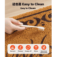 thumbnail image 6 of Door Mat, Welcome Doormat for Outdoor Entrance, 29.5" x 17" All-Weather Faux Coir Entryway Mat with Non-Slip Backing, Low-Profile & Easy-to-Clean Front Door Mats for Garage, Backyard, Patio, 6 of 9