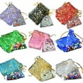 thumbnail image 4 of 100Pcs Moon Stars Drawstring Organza Bags Drawstring Small Jewelry Gift Bags Pouches for Wedding Party Valentine's Day, 4 of 8