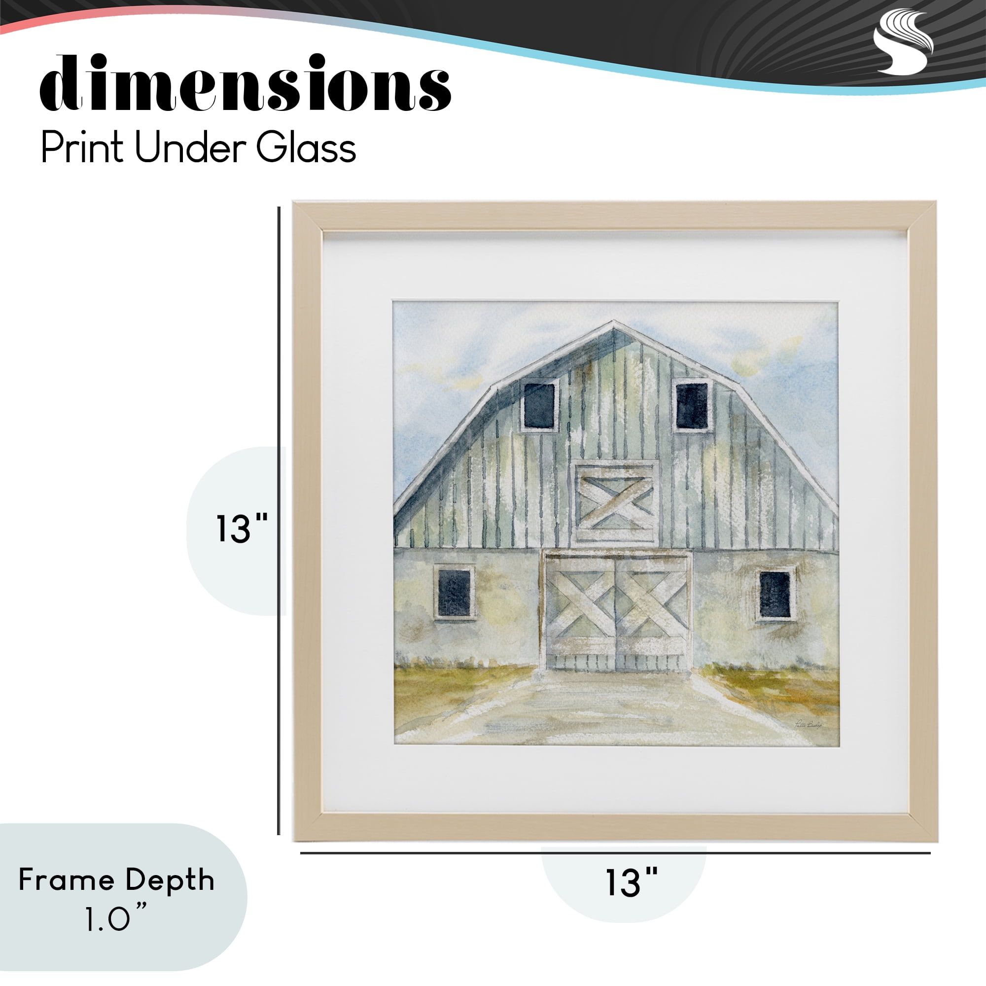 Stupell Industries Blue Gray Barn Birch Framed Print Under Glass, design by Patti Bishop
