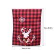 thumbnail image 4 of Funda navideña para silla, estilo nórdico, patrón de alce navideño con campana, muebles, decoración para sala de estar, funda, accesorios Kits de decoración para fiestas Rejilla roja negra Inteprter HA069866-02, 4 of 6