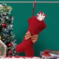 thumbnail image 2 of Bearachild Medias de punto de Navidad con lazo, tela reutilizable, bolsa de regalo para Festival, calcetines decorativos para regalo, decoración de adornos Kits de decoración para fiestas Rojo Bearachild HA070095-02, 2 of 6