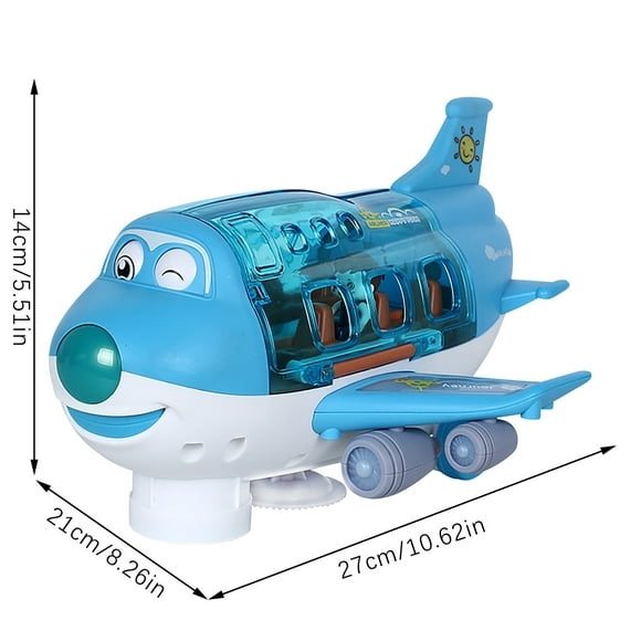 PVCS Q Cute Passenger Aircraft Simulation Model Music Light 360 Rotating Children's Electric Toy Airplane Gift for Kids