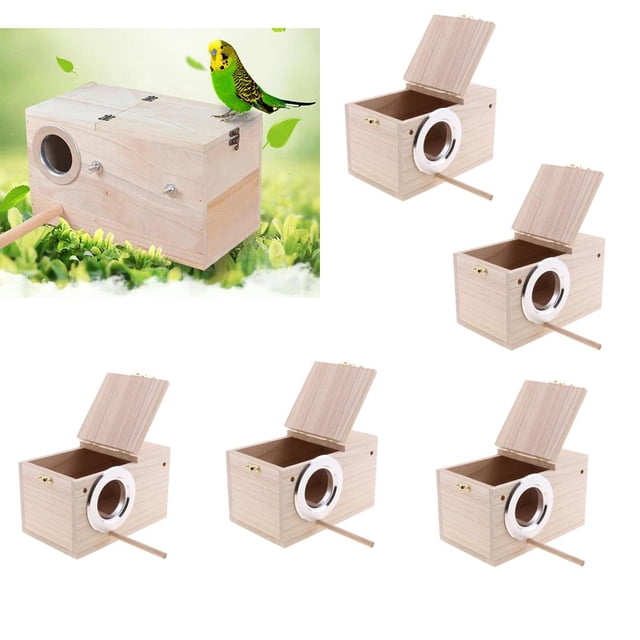 Caja para Periquitos Cola de 6 Piezas Casa colgante de madera para pájaros