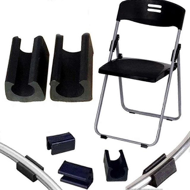 32pcs Chair Foot Glider Tube End Cap Buffer Cap Stopper Furniture Floor Protector U Shape Plastic Chair Caps (10mm,Black)