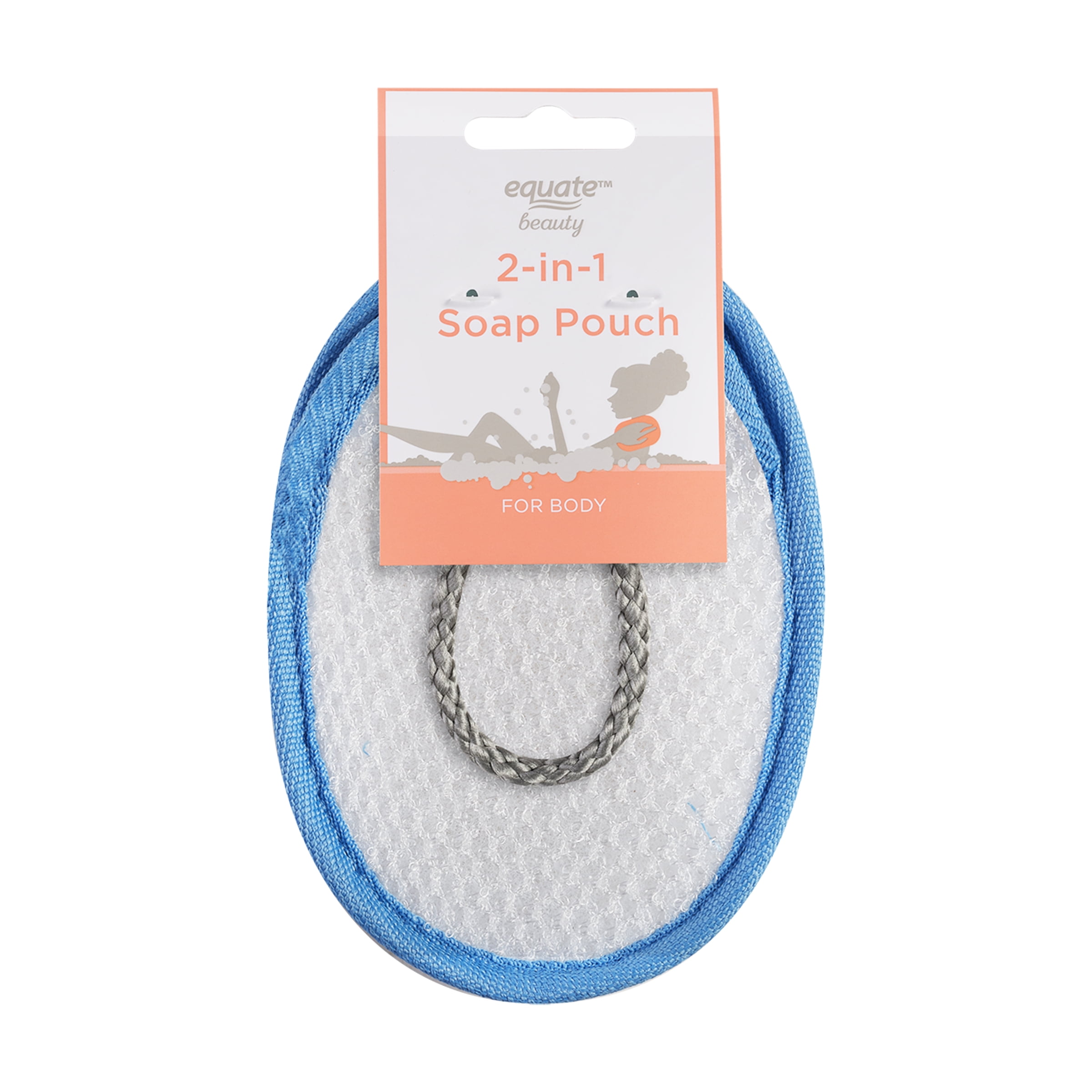 Equate Beauty 2-in-1 Body Soap Pouch, Colors May Vary, 1 Count