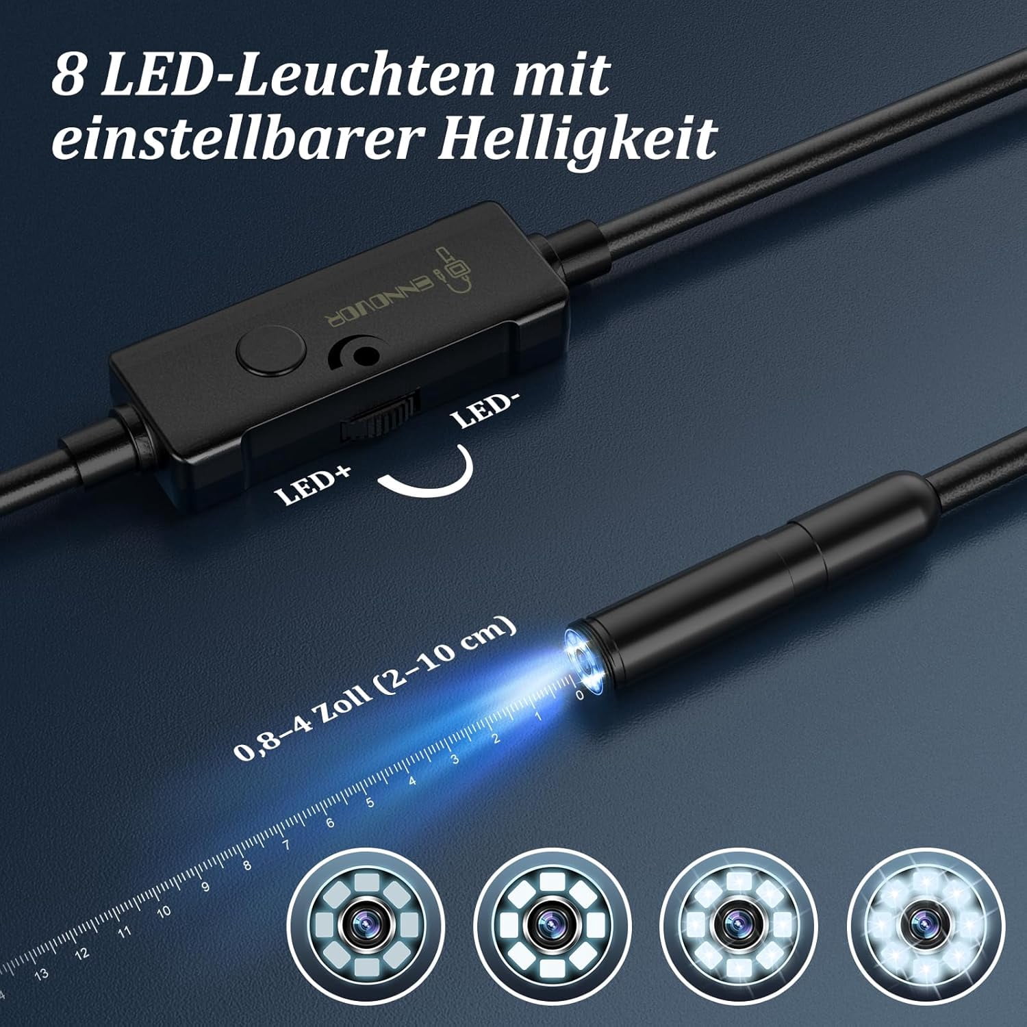 Endoscope Camera with 8 LED Light,No Wi-Fi Required Inspection Camera Waterproof Ip67 Channel Camera