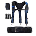 thumbnail image 1 of Heavy Work Tool Belt Suspenders Nail Pocket Set Adjustable Lumbar Support Multi Function Tooling Braces for Carpenter Electricia ,Adjustable, 1 of 5
