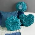 thumbnail image 2 of JWH 3D  Handmade Decorative Peony Flower Accent Pillow Cushion Round Shape 14 inch Aqua, 2 of 9