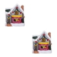 thumbnail image 4 of maskred Resin Christmas Scene Snow House LED Desktop Set Decoration Village colored lights Type C 2Set, 4 of 6