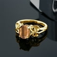 thumbnail image 3 of Gem Stone King 1.50 Ct Oval Brown Tiger Eye 18K Yellow Gold Plated Silver Ring, 3 of 5