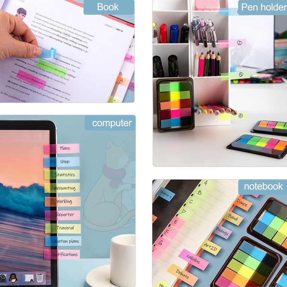 840 Pieces, Transparent Sticky Notes, Page Markers, Book Tabs, Sticky Note  Tabs