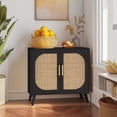 thumbnail image 6 of Aukfa Sideboard Cabinet with Rattan Doors, Accent Storage Cabinet,Black, 6 of 7