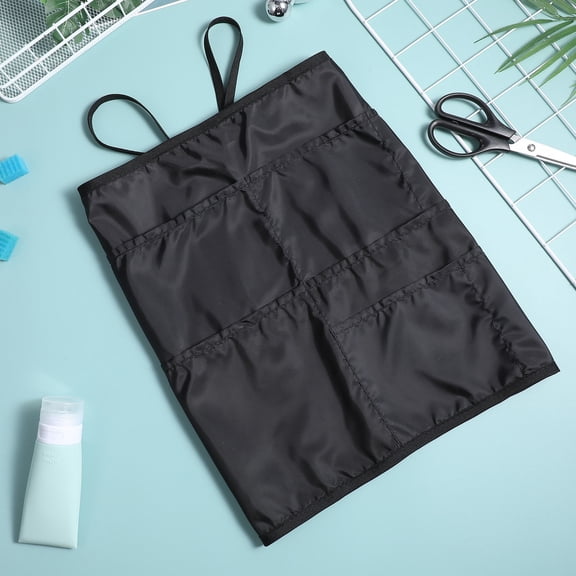 NICEXMAS Black Waist Apron with Multiple Pockets Polyester Tie Back for Cleaning Work