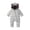 Gray, variant on Infant Newborn Baby Winter Romper Thick Warm Fleece Lined Windproof Hooded Zipper down Coats Padded Jumpsuits