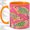 Orange, variant on Green Pattern Fish Accent Mug, 11oz Ceramic Coffee Cup for Ocean Lovers