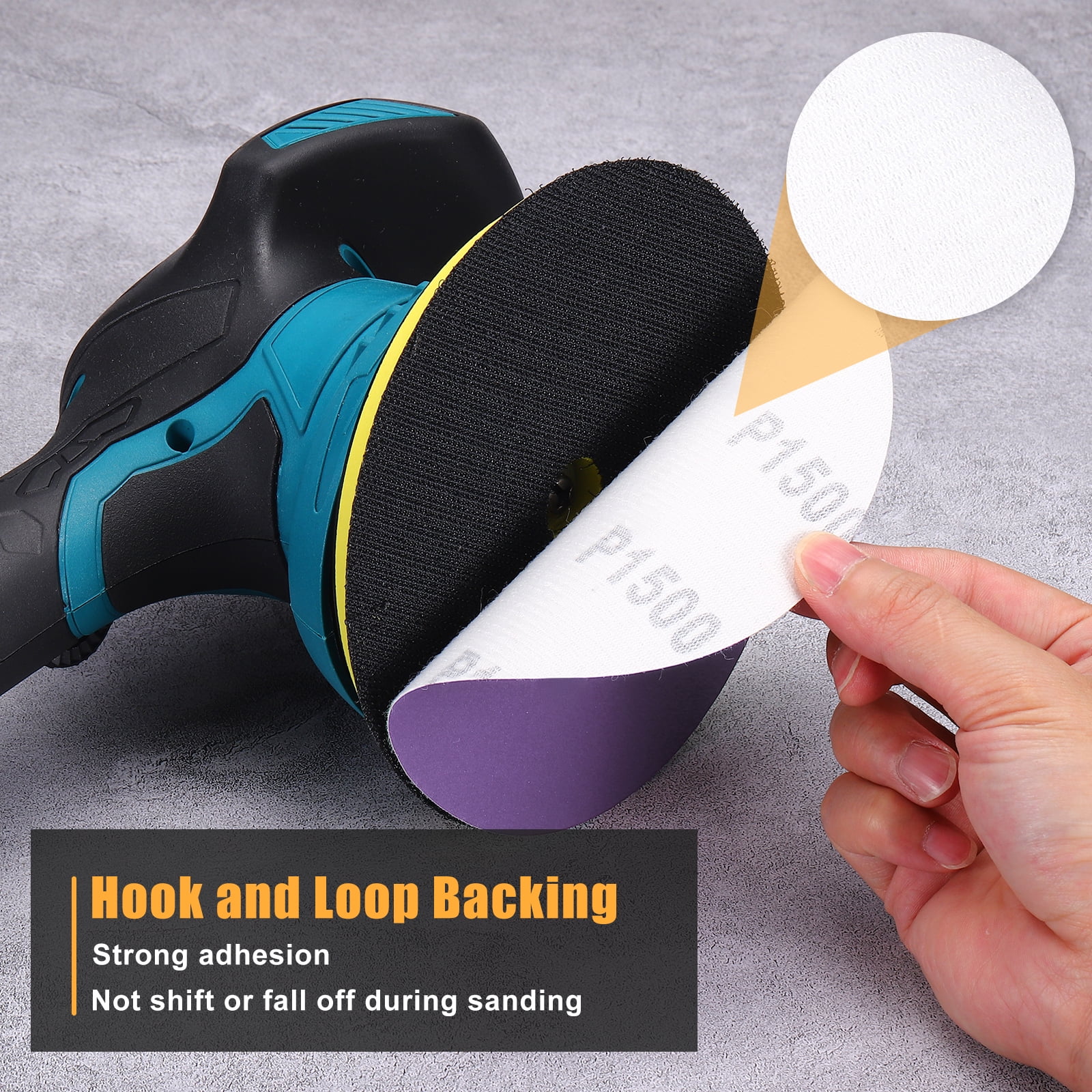 50 Pcs 6 Inch Sanding Disc 120 Grit Round Hook and Loop Sandpaper Fit for Random Orbital Sander or Automotive Car Repairing, Grinding and Polishing, Purple